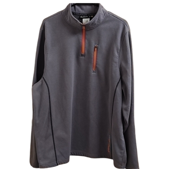 Men Under Armour 1/4 Zip Up  Fleece Sweater Jacket Gray XXL price firm - Picture 1 of 15